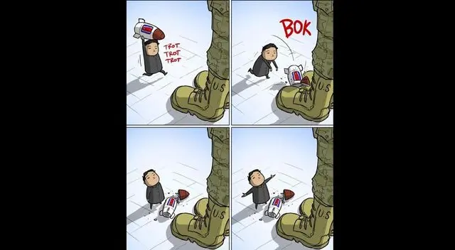 Kim Jong-un en caricatura.