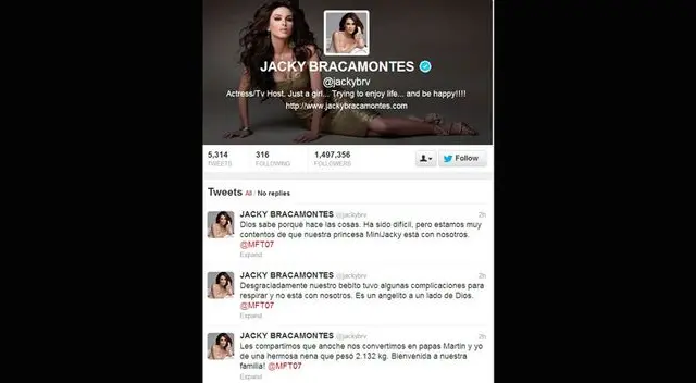 La actriz mexicana dio la noticia de su alumbramiento por Twitter. La actriz mexicana dio la noticia de su alumbramiento por Twitter.
