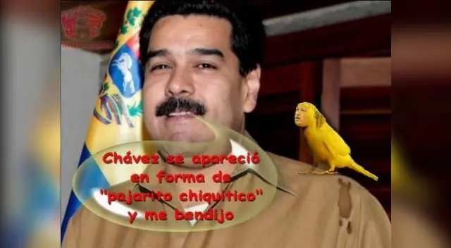 Circulan memes burlándose del comentario de Nicolás Maduro sobre la aparición de hugo Chávez en forma de pajarito. Circulan memes burlándose del comentario de Nicolás Maduro sobre la aparición de hugo Chávez en forma de pajarito.