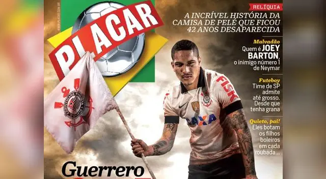 Paolo Guerrero en un detalle de la portada de la revista Placar