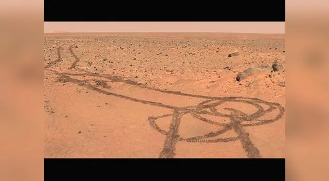 Dibujo de un pene en superficie de Marte.