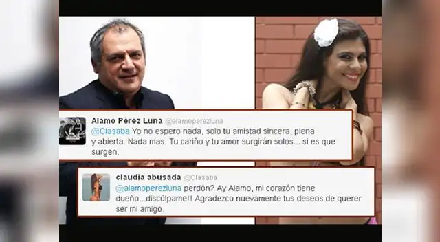 Álamo Pérez Luna rechazado olimpicamente por Cladia Abusada vía Twitter. Álamo Pérez Luna rechazado olimpicamente por Cladia Abusada vía Twitter.