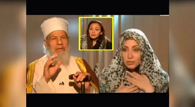 Periodista se quita velo islámico en frente de clérigo egipcio.