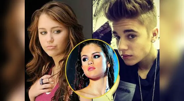 Selena Gomez, Justin Bieber y Miley Cyrus