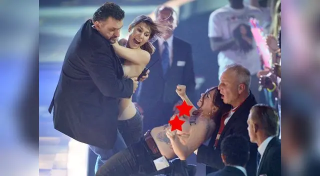 Heidi Klum indignada: dos mujeres hicieron topless en su contra.