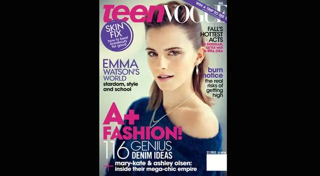 Emma Watson deslumbra en nueva edición de revista Teen Vogue