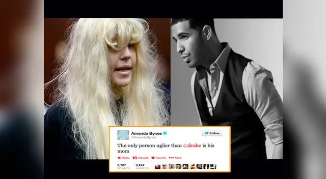Amanda Bynes atacó al rapero Drake por Twitter.