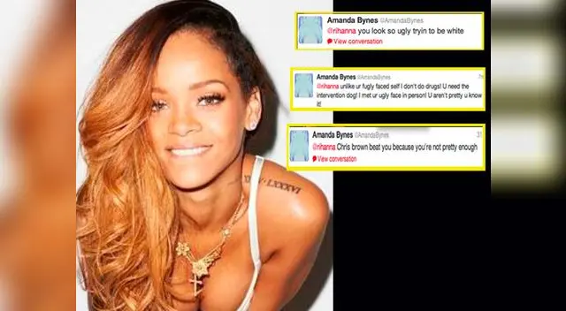 Amanda Bynes arremete constantemente contra Rihanna vía Twitter.