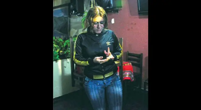 “Gringasha” llora por su madre presa en el penal de Huaraz.