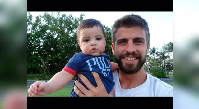 Shakira compartió con sus seguidores en el Twitter fotos de sus bebe y su pareja, Gerard Piqué.