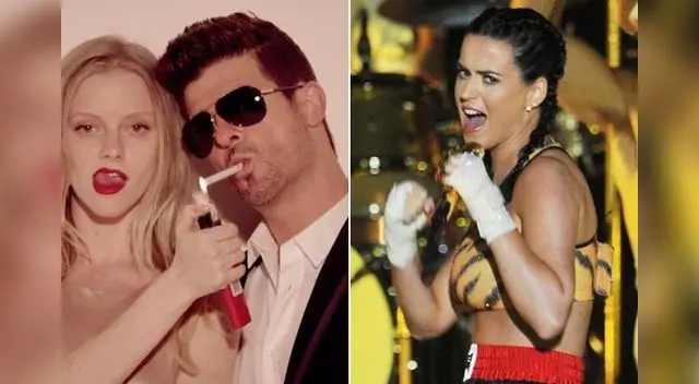 Katy Perry vence a Robin Thicke con single Roar.