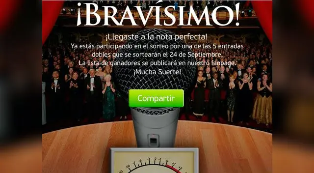 Pantallazo final del concurso.