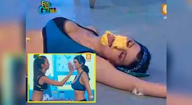 Nicole Faverón tomó con humor tortazo en la cara. Nicole Faverón tomó con humor tortazo en la cara.