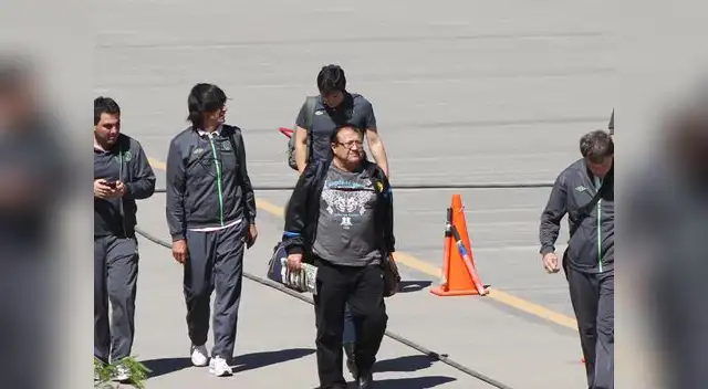 Comizzo y el directivo vidal a su llegada a Huánuco.