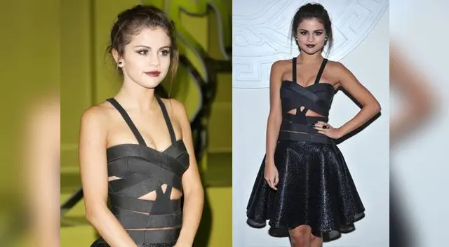 Selena Gomez luce deslumbrante de Versace Negro Selena Gomez luce deslumbrante de Versace Negro