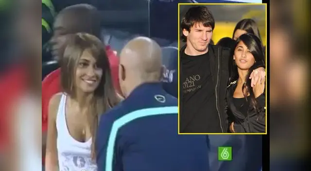 Antonella Roccuzzo, novia de Lionel Messi y asistente del Barcelona ampayados en coqueteos antes de partido