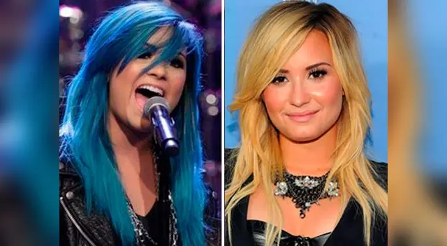 Ahora y antes; azul y rubio. Así es ella: Demi Lovato.