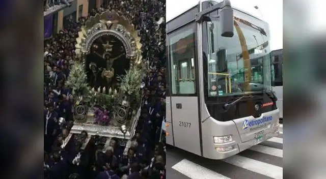 Metropolitano desviará sus rutas A, B y C por la procesión del Señor de los Milagros Metropolitano desviará sus rutas A, B y C por la procesión del Señor de los Milagros