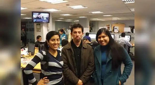 El equipo de elPopular.pe, conformado por: Giancarlo Ramirez (no presente en la foto), Paola Guanilo, Ricardo Mayta y Sarai Pachas. El equipo de elPopular.pe, conformado por: Giancarlo Ramirez (no presente en la foto), Paola Guanilo, Ricardo Mayta y Sarai Pachas.