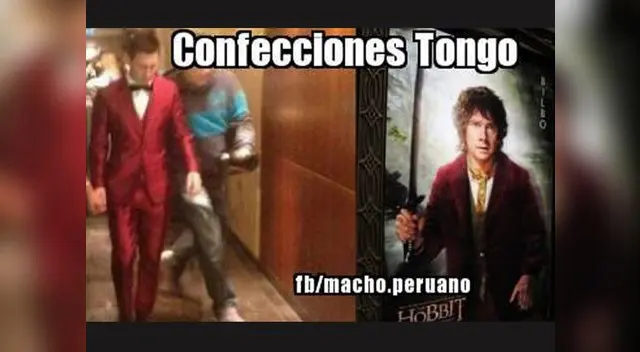 Lionel Messi víctima de memes por el traje rojo para el Balón de Oro