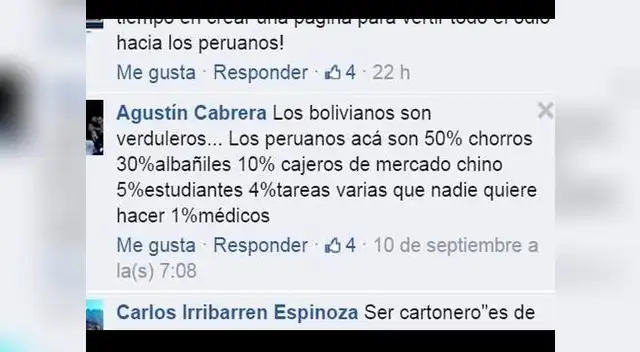 Página de Facebook alienta la xenofobia hacia peruanos en Buenos Aires