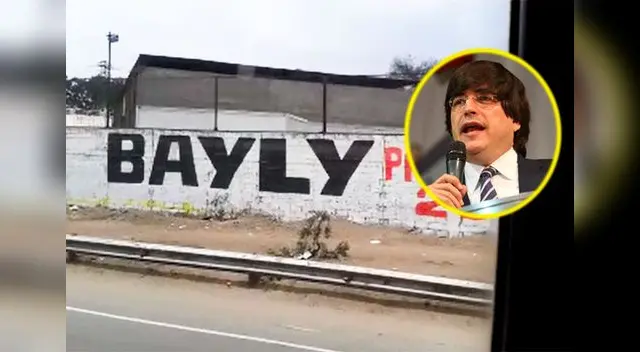 Acción Popular hizo pintas lanzando a Jaime Bayly como candidato presidencial.  