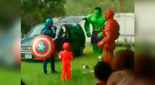 Hulk fue la 'sensación' de fiesta infantil