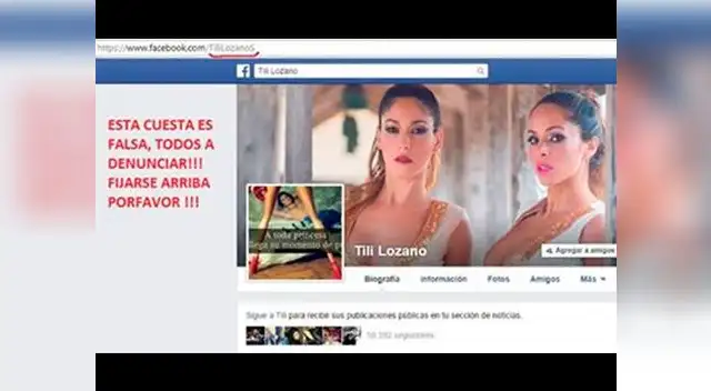 Cuenta de Facebook usa nombre de Tilsa Lozano para atacar a terceros. Cuenta de Facebook usa nombre de Tilsa Lozano para atacar a terceros.