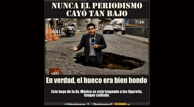 Memes sobre periodistas que informaron sobre agujero. 