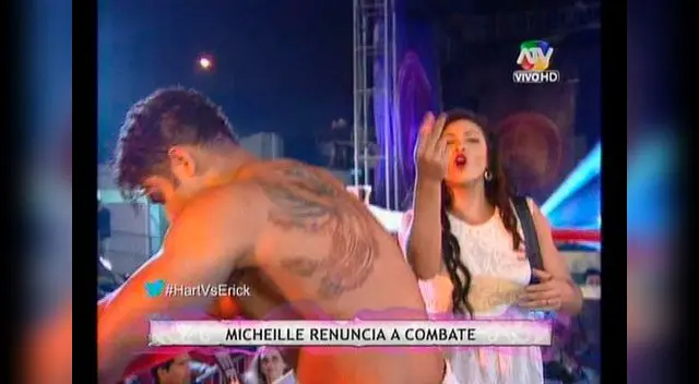 Michelle hizo estos gestos cuando Mario ganó. 