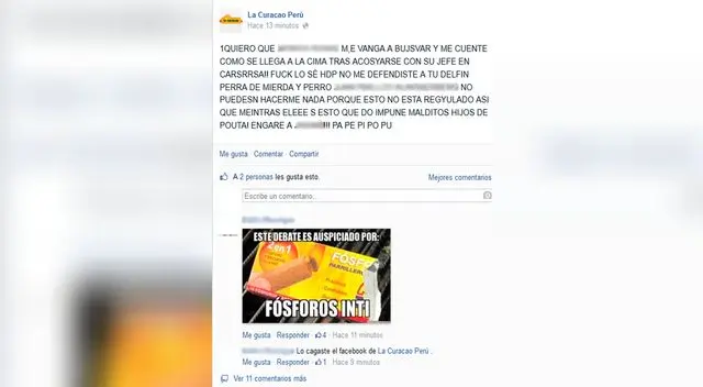 Facebook La Curazao se vio atacado por hacker.