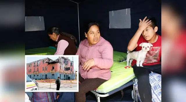 Doña Celia Palpa relata la pesadilla que vivío junto a su hijo Gian Carlo de 15 años. La casona siniestrada será restaurada.