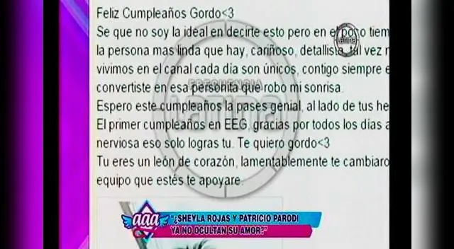 Sheyla y Patricio anuncian romance y eventos a la vez. 