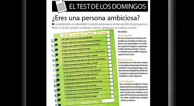 El test de los domingos: ¿Eres una persona ambiciosa?