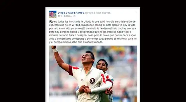 Chávez se defendió en Facebook. 