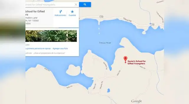 Esta es la dirección de la Escuela para jóvenes superdotados del profesor Charles Xavier