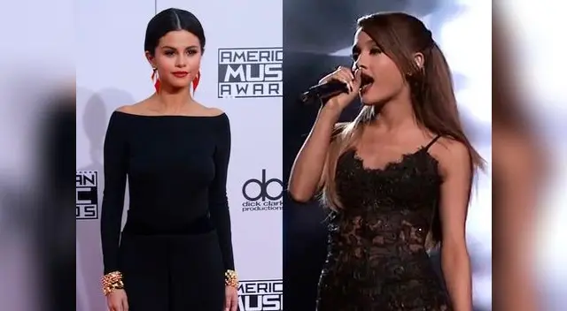 Selena Gómez y Ariana Grande seductoras en negro en los American Music Awards 2014