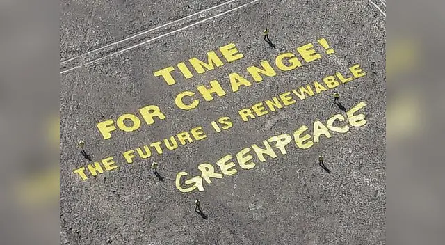Activista de Greenpeace llegaron hasta las líneas de Nazca para enviar un mensaje a la COP 20.