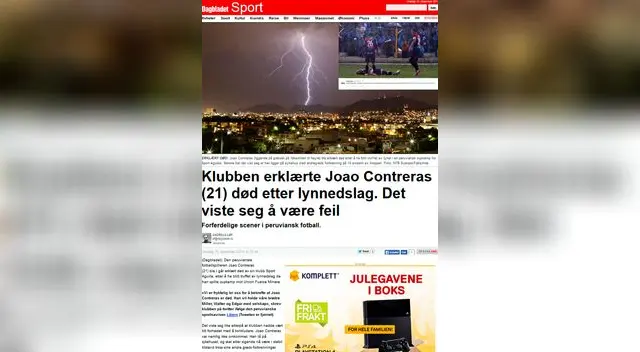 Impacto de rayo en Joao Contreras dio la vuelta al mundo con la prensa internacional.