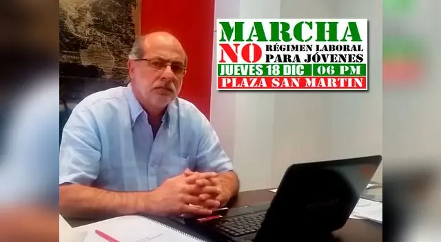 Daniel Abugattás convoca a jóvenes a conversar sobre la nueva ley Laboral Juvenil Especial a través de Twitter, Facebook y YouTube.