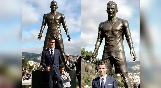Cristiano Ronaldo inauguró su propia estatua en Madeira.
