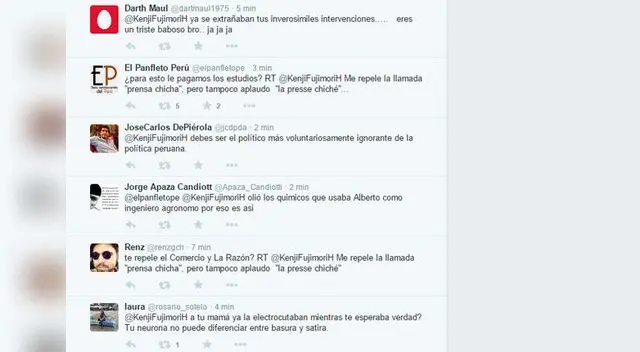 Kenji metió la pata en Twitter. 