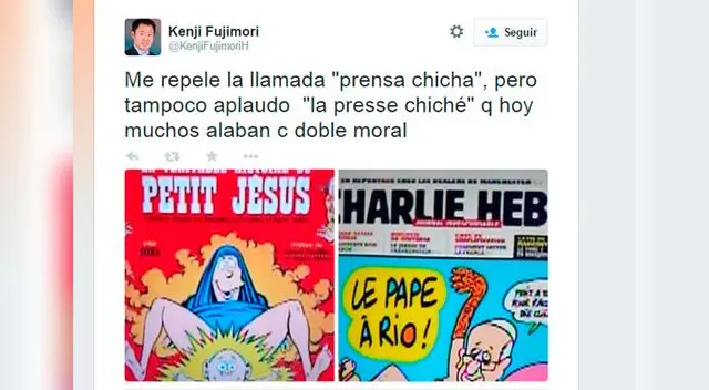 Kenji metió la pata en Twitter. 