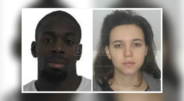 Amedy Coulibaly (izq) y Hayat Boumeddiene (der), sospechosos de la toma de rehenes.