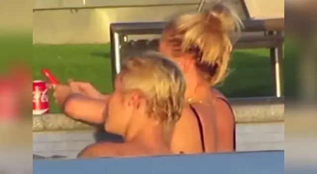 Justin Bieber y Hailey Baldwin hacen travesuras en piscina.