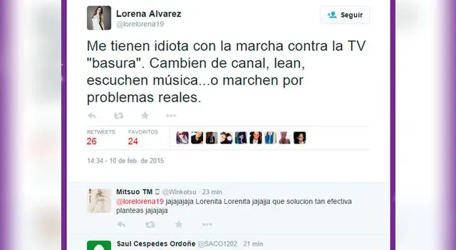 Posición sobre marcha contra 'TV basura' generó diversas posiciones en Twitter Posición sobre marcha contra 'TV basura' generó diversas posiciones en Twitter
