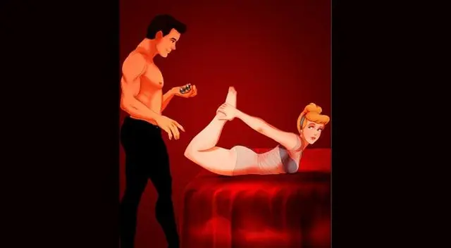 Personajes de Disney en la habitación roja. Personajes de Disney en la habitación roja.