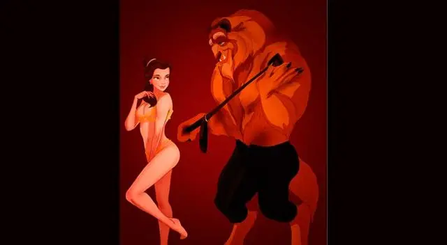 Personajes de Disney en la habitación roja. Personajes de Disney en la habitación roja.