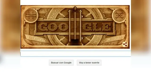 Doodle de Google de hoy: Alessandro Volta. Doodle de Google de hoy: Alessandro Volta.