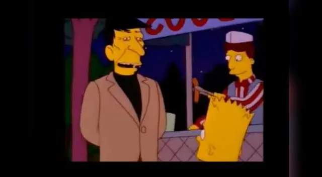 Spock tuvo una conversación con Bart en Los Simpson.  